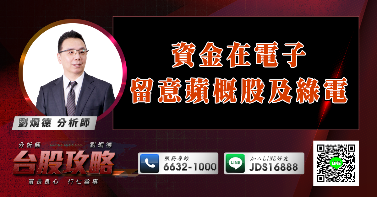 資金在電子 留意蘋概股及綠電 (圖)